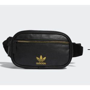Adidas Belt Bag Fanny Pack in Faux Leather Black